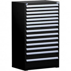 Rousseau Metal - 14 Drawer Black Steel Modular Storage Cabinet - Exact Tool & Supply