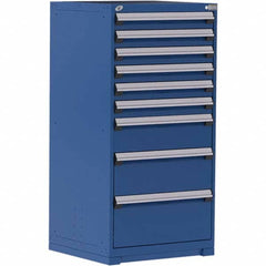 Rousseau Metal - 9 Drawer Avalanche Blue Steel Modular Storage Cabinet - Exact Tool & Supply