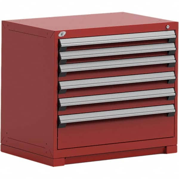 Rousseau Metal - 6 Drawer Flame Red Steel Modular Storage Cabinet - Exact Tool & Supply