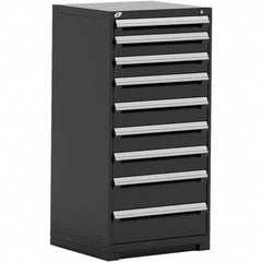 Rousseau Metal - 9 Drawer Black Steel Modular Storage Cabinet - Exact Tool & Supply