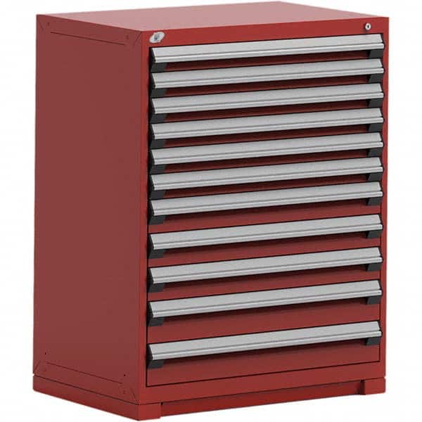 Rousseau Metal - 11 Drawer Flame Red Steel Modular Storage Cabinet - Exact Tool & Supply