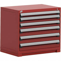 Rousseau Metal - 6 Drawer Flame Red Steel Modular Storage Cabinet - Exact Tool & Supply
