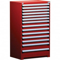 Rousseau Metal - 14 Drawer Flame Red Steel Modular Storage Cabinet - Exact Tool & Supply