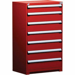 Rousseau Metal - 7 Drawer Flame Red Steel Modular Storage Cabinet - Exact Tool & Supply