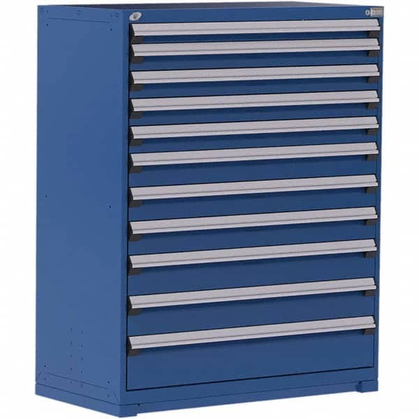 Rousseau Metal - 11 Drawer Avalanche Blue Steel Modular Storage Cabinet - Exact Tool & Supply