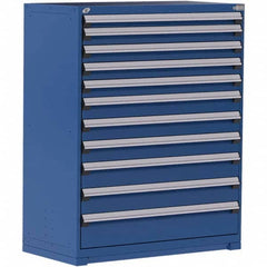 Rousseau Metal - 11 Drawer Avalanche Blue Steel Modular Storage Cabinet - Exact Tool & Supply