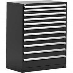 Rousseau Metal - 11 Drawer Black Steel Modular Storage Cabinet - Exact Tool & Supply
