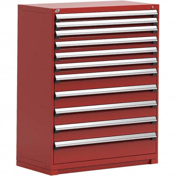 Rousseau Metal - 11 Drawer Flame Red Steel Modular Storage Cabinet - Exact Tool & Supply