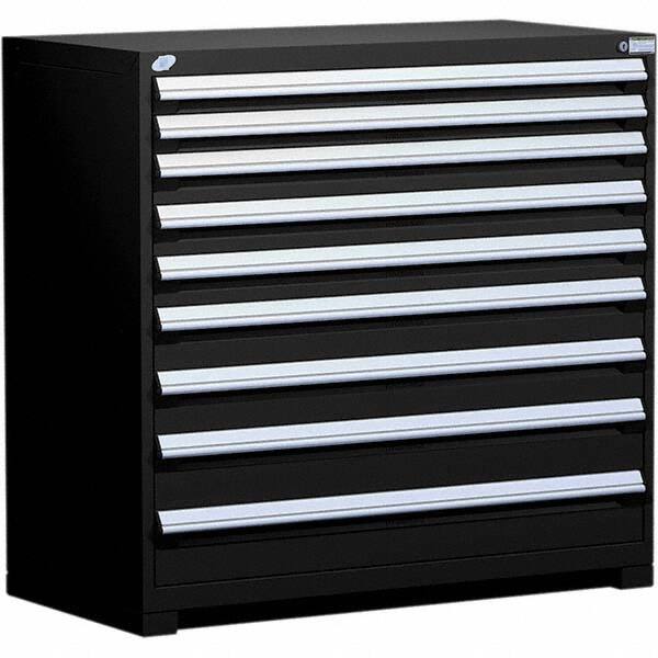 Rousseau Metal - 9 Drawer Black Steel Modular Storage Cabinet - Exact Tool & Supply