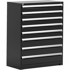 Rousseau Metal - 8 Drawer Black Steel Modular Storage Cabinet - Exact Tool & Supply