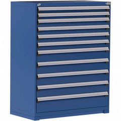 Rousseau Metal - 11 Drawer Avalanche Blue Steel Modular Storage Cabinet - Exact Tool & Supply