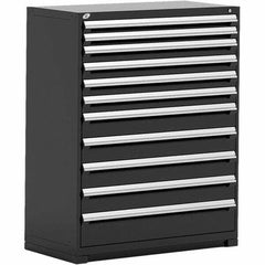 Rousseau Metal - 11 Drawer Black Steel Modular Storage Cabinet - Exact Tool & Supply