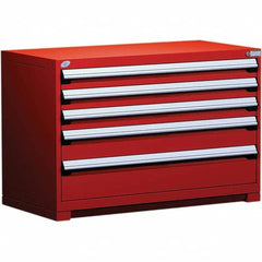 Rousseau Metal - 5 Drawer Flame Red Steel Modular Storage Cabinet - Exact Tool & Supply