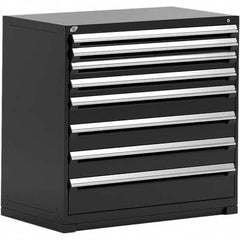 Rousseau Metal - 8 Drawer Black Steel Modular Storage Cabinet - Exact Tool & Supply