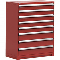 Rousseau Metal - 8 Drawer Flame Red Steel Modular Storage Cabinet - Exact Tool & Supply