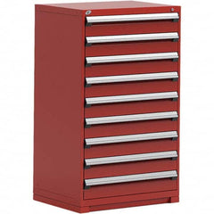Rousseau Metal - 9 Drawer Flame Red Steel Modular Storage Cabinet - Exact Tool & Supply