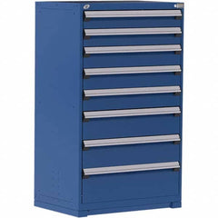 Rousseau Metal - 8 Drawer Avalanche Blue Steel Modular Storage Cabinet - Exact Tool & Supply
