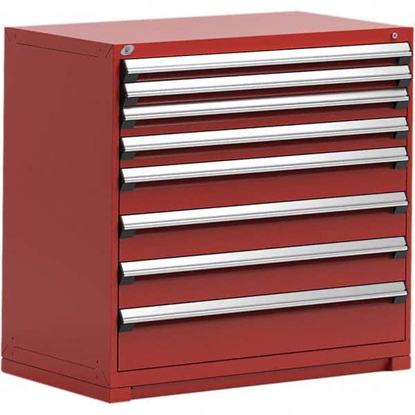 Rousseau Metal - 8 Drawer Flame Red Steel Modular Storage Cabinet - Exact Tool & Supply