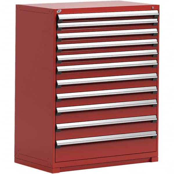 Rousseau Metal - 11 Drawer Flame Red Steel Modular Storage Cabinet - Exact Tool & Supply