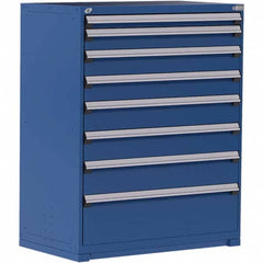 Rousseau Metal - 9 Drawer Avalanche Blue Steel Modular Storage Cabinet - Exact Tool & Supply