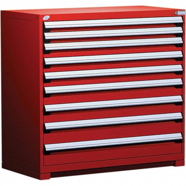 Rousseau Metal - 9 Drawer Flame Red Steel Modular Storage Cabinet - Exact Tool & Supply