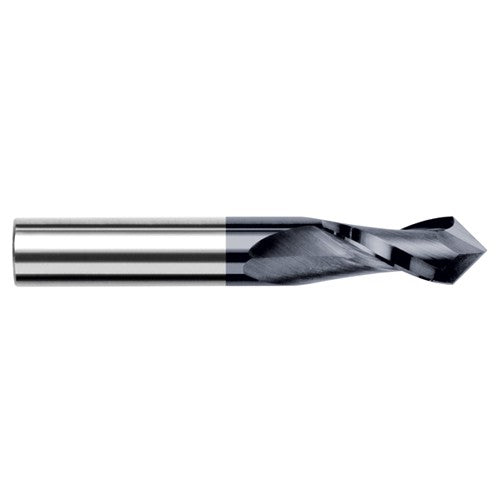 0.1562″ (5/32″) Cutter Diameter × 0.5620″ (9/16″) Length of Cut × 60° included Carbide Drill/End Mill, 2 Flutes, AlTiN Coated - Exact Tool & Supply