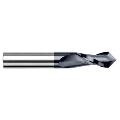0.1562″ (5/32″) Cutter Diameter × 0.5620″ (9/16″) Length of Cut × 60° included Carbide Drill/End Mill, 2 Flutes, AlTiN Coated - Exact Tool & Supply