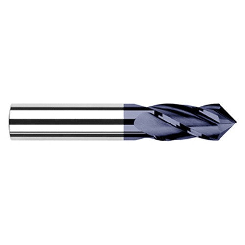 0.1875″ (3/16″) Cutter Diameter × 0.6250″ (5/8″) Length of Cut × 60° included Carbide Drill/End Mill, 2 Flutes, AlTiN Coated - Exact Tool & Supply
