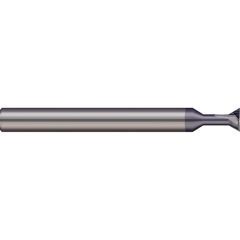 Micro 100 - 30° 3/16" Cut Diam, 0.127" Cut Width, Solid Carbide Dovetail Cutter - Exact Tool & Supply