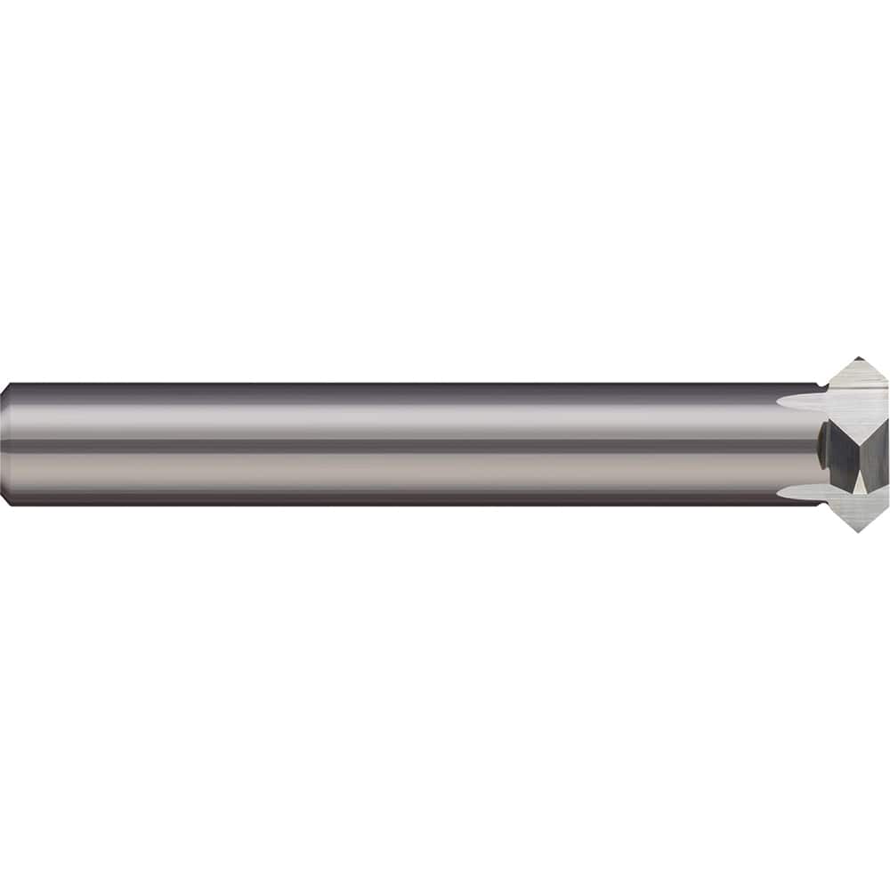Micro 100 - 3/4" Diam 90° 0.156" Chamfer 6-Flute Solid Carbide Back Chamfer - Exact Tool & Supply
