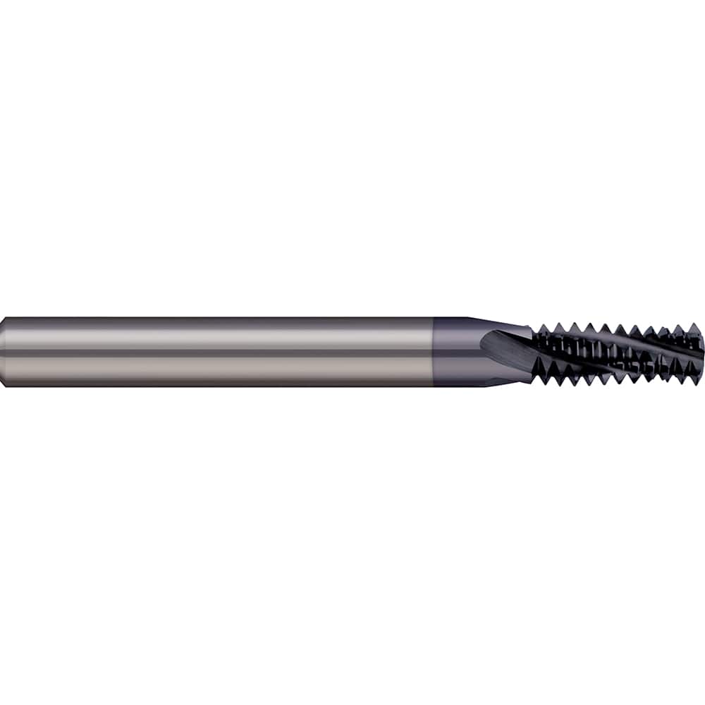Micro 100 - 1/4-18 to 3/8-18 Internal/External 18 TPI 5/16" Shank 4-Flute Solid Carbide Helical Flute Thread Mill - Exact Tool & Supply