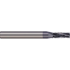 Micro 100 - 3/8-24 Internal/External 24 TPI 5/16" Shank 4-Flute Solid Carbide Helical Flute Thread Mill - Exact Tool & Supply