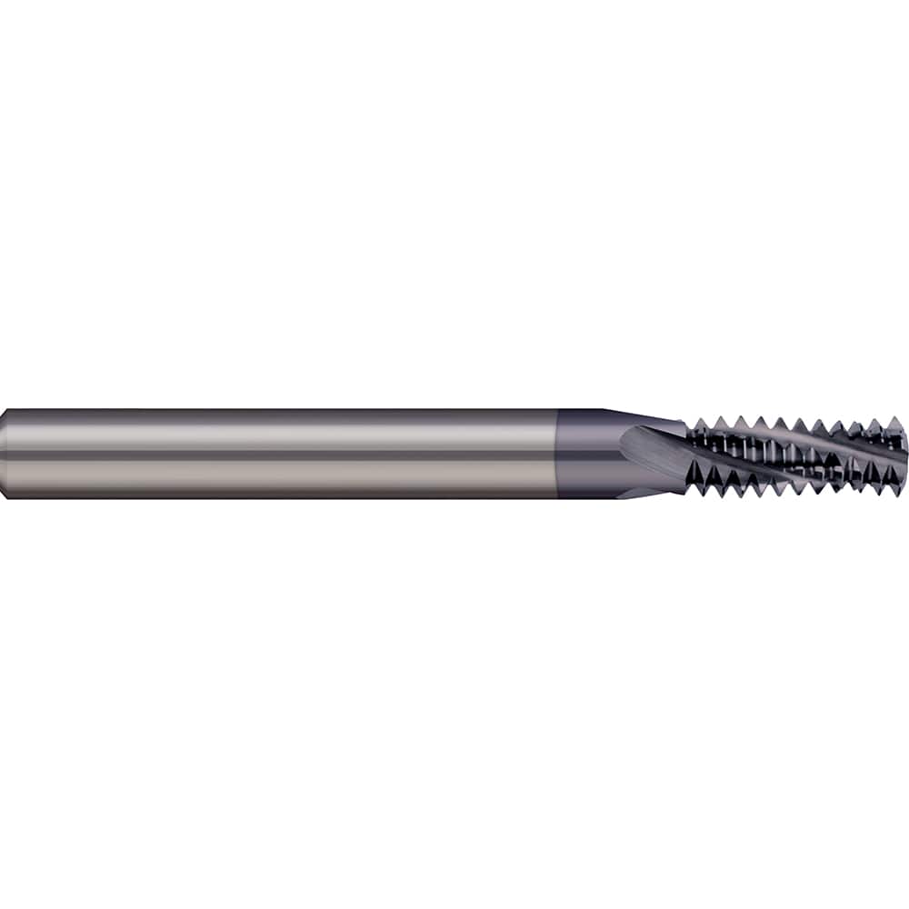 Micro 100 - 3/8-16 Internal/External 16 TPI 5/16" Shank 4-Flute Solid Carbide Helical Flute Thread Mill - Exact Tool & Supply