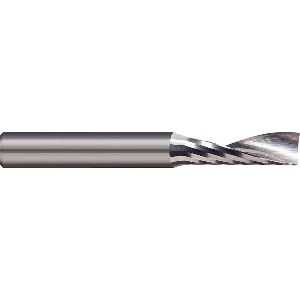Micro 100 - 5mm Diam RH Solid Carbide 1-Flute Single Edge Upcut Spiral Router Bit - Exact Tool & Supply