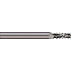 Micro 100 - 6-32 Internal/External 32 TPI 1/4" Shank 2-Flute Solid Carbide Helical Flute Thread Mill - Exact Tool & Supply