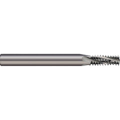 Micro 100 - 7/16-20 Internal/External 20 TPI 3/8" Shank 4-Flute Solid Carbide Helical Flute Thread Mill - Exact Tool & Supply