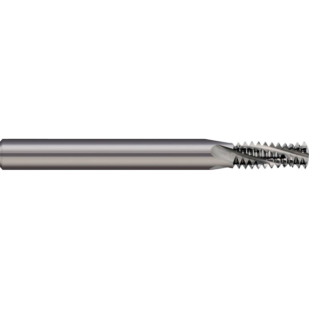 Micro 100 - 9/16-18 Internal/External 18 TPI 3/8" Shank 4-Flute Solid Carbide Helical Flute Thread Mill - Exact Tool & Supply