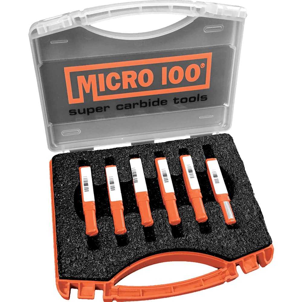 Micro 100 - Grooving Tool Sets; Material: Solid Carbide ; Minimum Shank Diameter (Inch): 3/8 ; Maximum Shank Diameter (Inch): 3/8 ; Overall Length (Inch): 2-1/2 ; Number of Pieces: 6.000 - Exact Tool & Supply