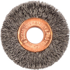 1-1/2″ Small Diameter Crimped Wire Wheel, .008″ Steel Fill, 3/8″ Arbor Hole - Exact Tool & Supply