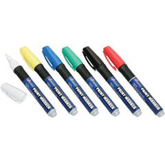 Ability One - Markers & Paintsticks; Type: Paint Marker ; Color: White; Yellow; Blue; Green; Black; Red ; Ink Type: Water Base ; Tip Type: Medium Bullet - Exact Tool & Supply