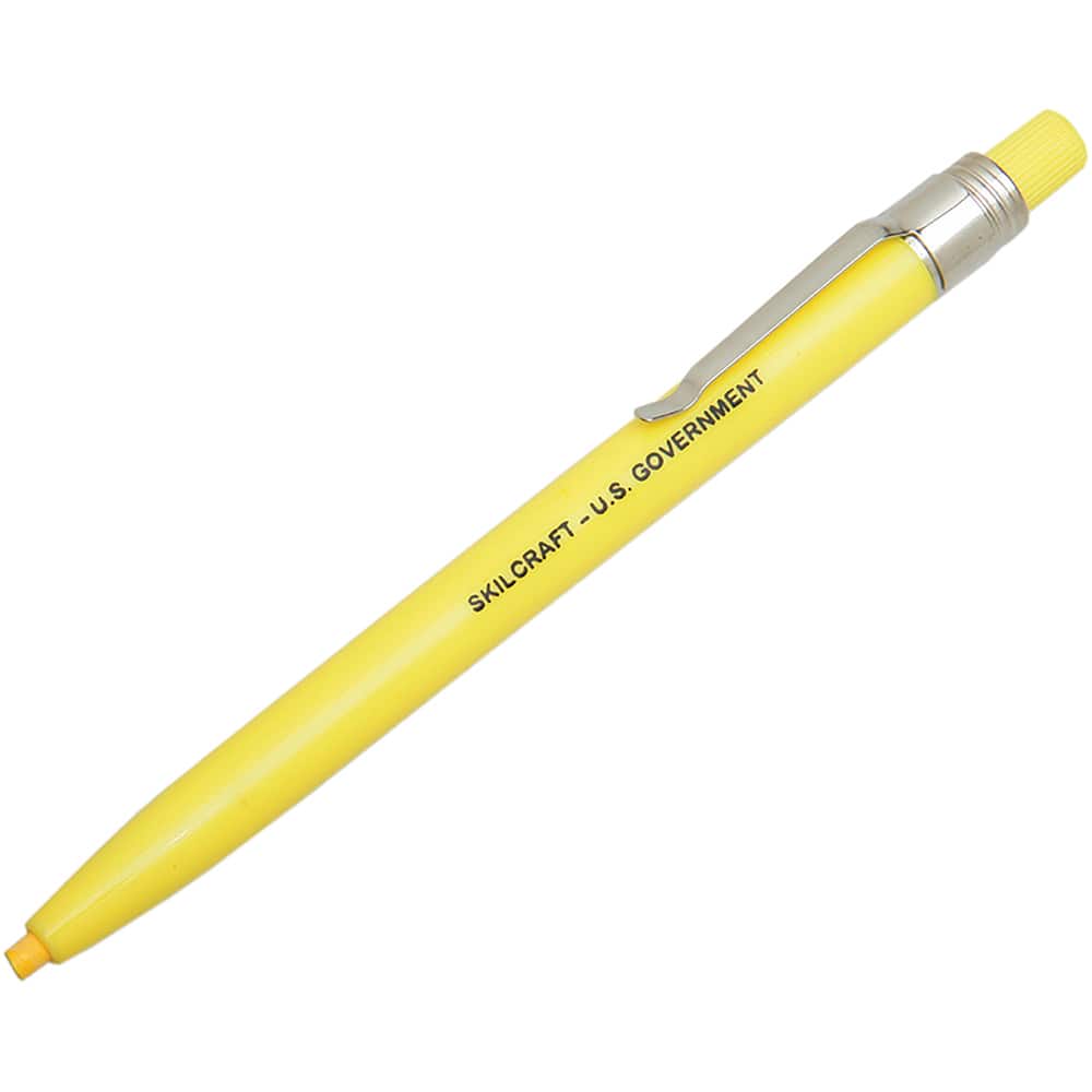 Ability One - Pens & Pencils; Type: Wax Pencil ; Color: Yellow ; Tip Type: 3MM - Exact Tool & Supply