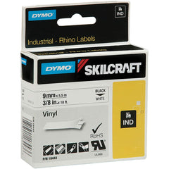 Ability One - Labels, Ribbons & Tapes; Type: Label Tape ; Color: White; Black ; For Use With: Dymo/Skilcraft Rhino 4200 ; Width (Inch): 3/4 ; Length (Feet): 11-1/2 ; Material: Vinyl - Exact Tool & Supply