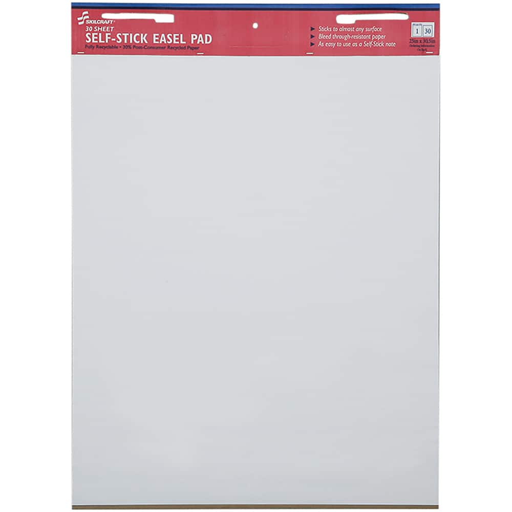 Ability One - Easel Pads & Accessories; Display/Marking Boards Accessory Type: Self-Stick Easel Pads ; For Use With: Easel Stands ; Detailed Product Description: Skilcraft Self-Stick Easel Pad, 25 X 30, White, 30 Sheets - Exact Tool & Supply