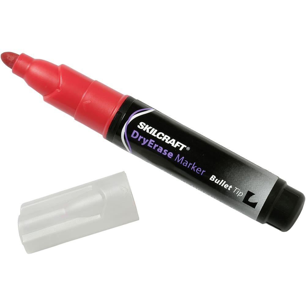 Ability One - Dry Erase Markers & Accessories; Display/Marking Boards Accessory Type: Dry Erase Markers ; For Use With: Dry Erase Boards ; Detailed Product Description: Marker, Dry Erase, Tube Type, Bullet Tip, Red ; Color: Red - Exact Tool & Supply