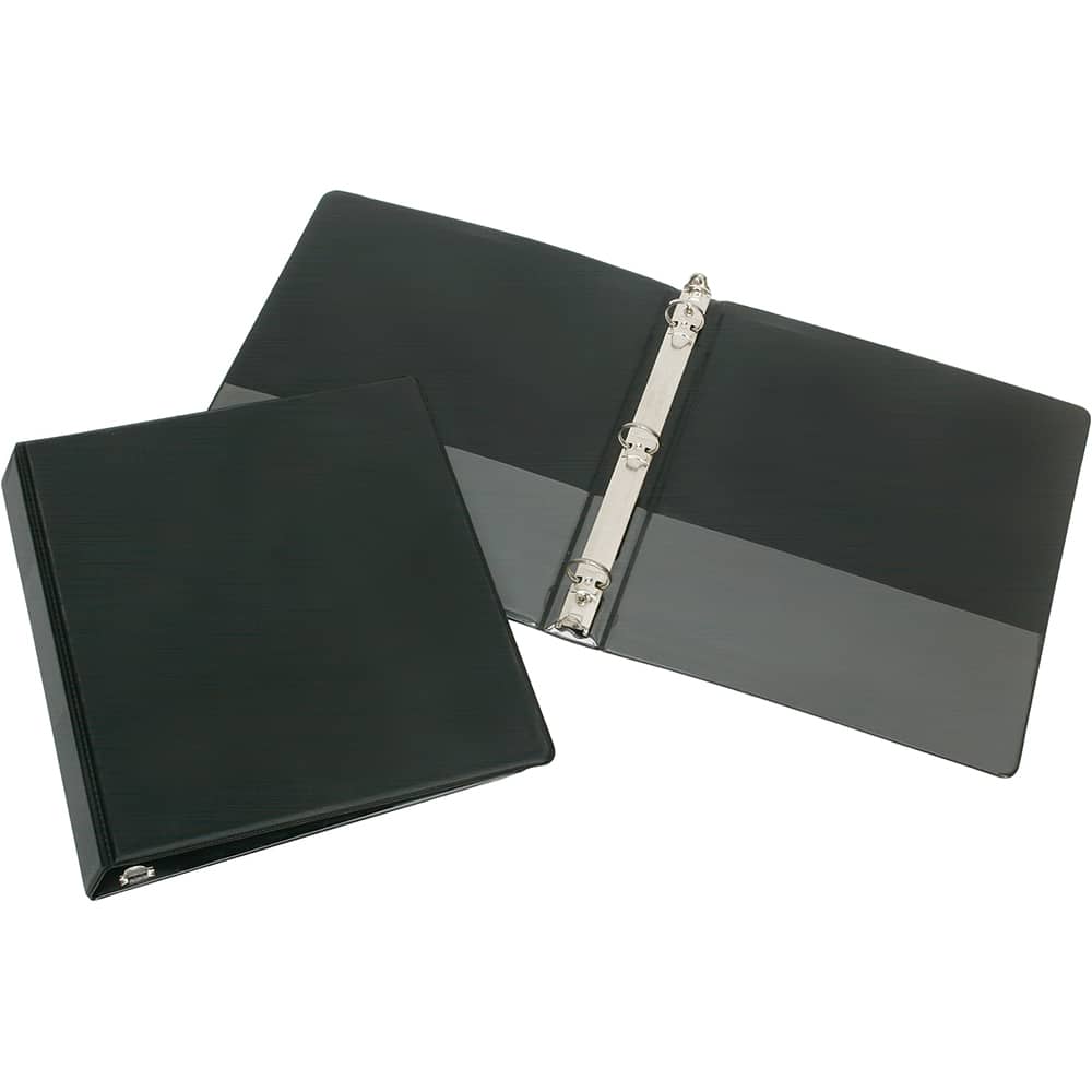 Ability One - Ring Binders; Binder Type: 3 Hole Binder ; Capacity: 3" ; Color: Black ; Material: Vinyl ; Size: 8-1/2 x 11" - Exact Tool & Supply