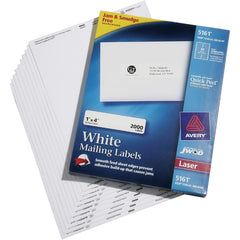 Ability One - Labels, Ribbons & Tapes; Type: Mailing Labels ; Color: White ; For Use With: Laser Printers ; Width (Inch): 1 ; Length (Inch): 4 ; Number of Labels: 100 - Exact Tool & Supply