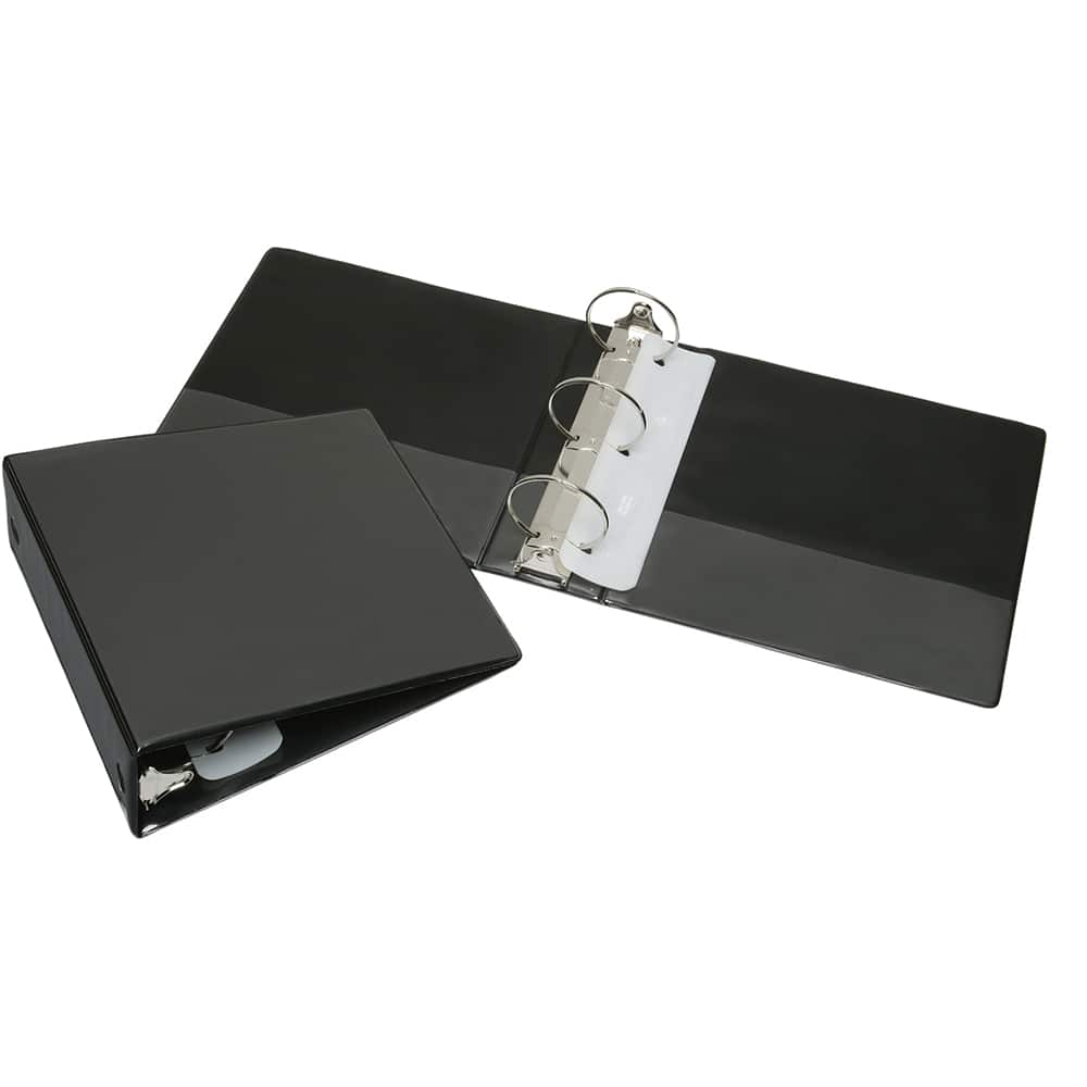 Ability One - Ring Binders; Binder Type: 3 Hole Binder ; Capacity: 3" ; Color: Black ; Material: Vinyl ; Size: 8-1/2 x 11" - Exact Tool & Supply