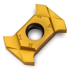 Grooving Insert: TQISS TT9080, Solid Carbide TiAlN & TiN Finish, Neutral, 0.059″ Cutting Width, Series TQIS 14