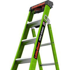 Little Giant Ladder - Step Ladders; Type: Multi-Use Ladder ; Height (Feet): 6 ; Industry Rating: 1AA ; Load Capacity (Lb.): 375.000 ; Material: Fiberglass ; Base Spread: 45 (Inch) - Exact Tool & Supply