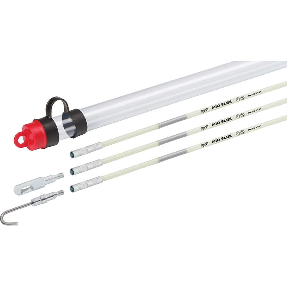 Milwaukee Tool - Line Fishing System Kits & Components; Component Type: Fish Rod Kit ; Includes: (3) Mid Flex Sticks , Bullet Nose Tip, Hook Tips, Storage Tube w/Accessory Storage in Tube Cap ; Overall Length (Feet): 15 ; Number of Pieces: 6 - Exact Tool & Supply